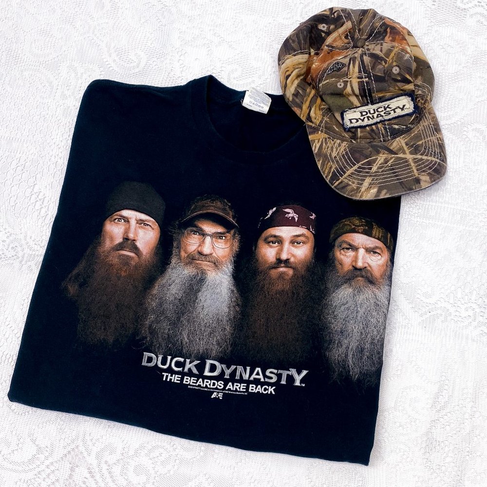 Men's Duck Dynasty Shirt & Hat Camo Hunting Apparel Beards Are Back Outdoor Cap